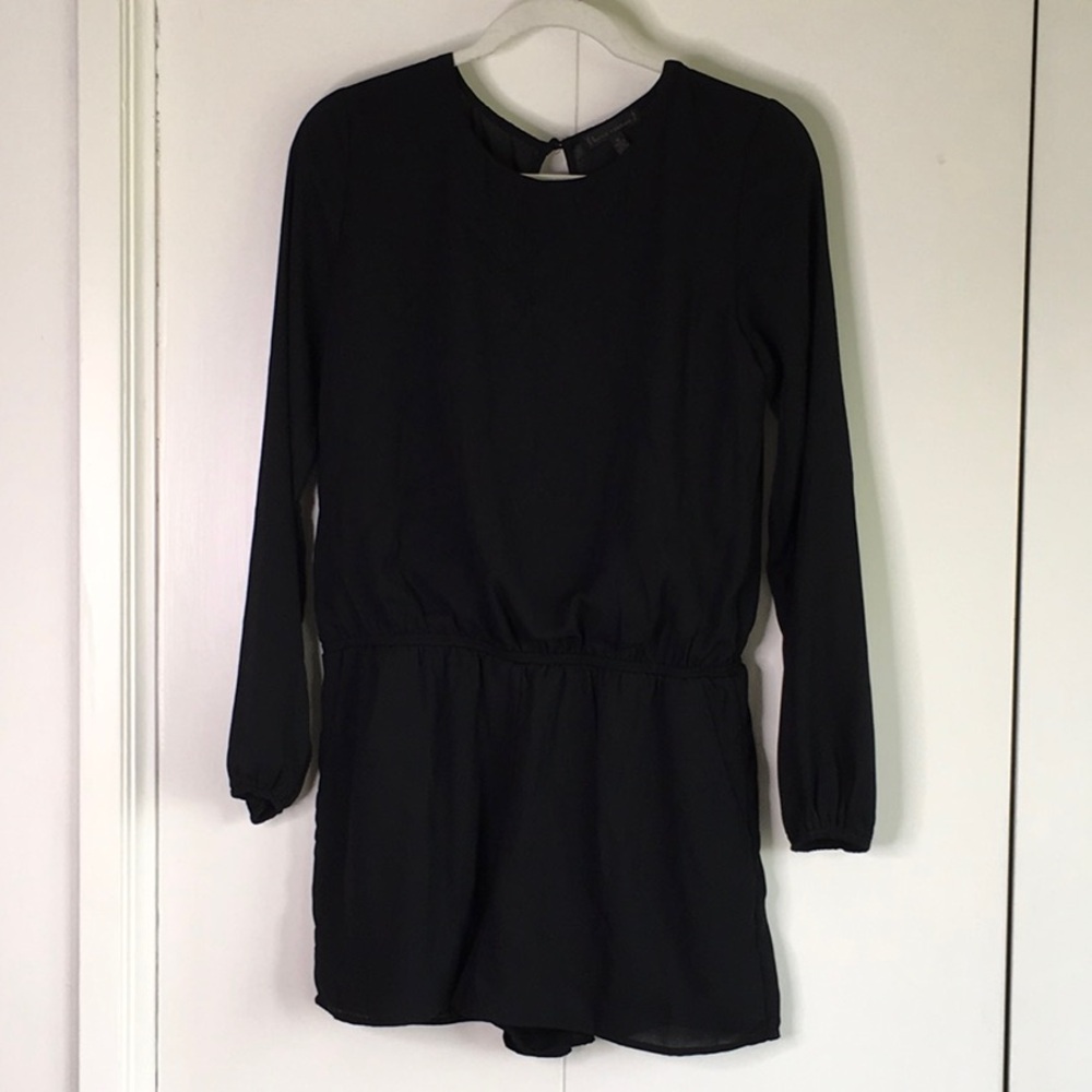 Chic Black Chiffon Romper